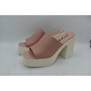 Free People Shoes Womens EU Size 40 US 9.5 Pink Cream Zoe Platform Mule Heels